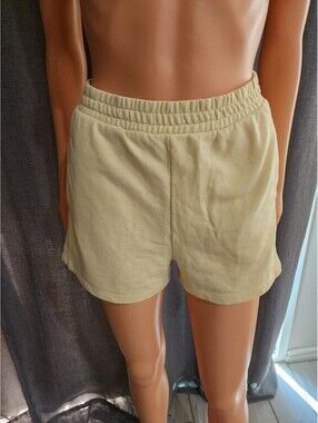 Divided Basic Cream Elastic Waist Shorts XS